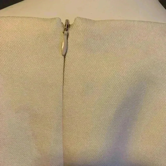 Mary Crafts Cream 3/4 SL Square Slit Neck Zip Cocktail Formal Office Dress Sz 6 - Picture 8 of 9